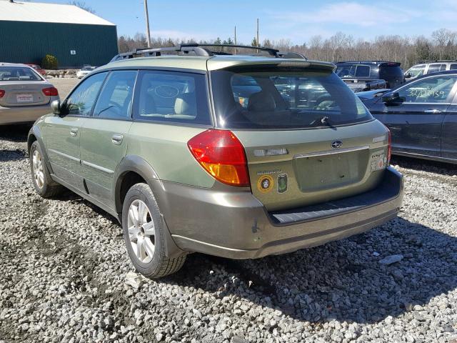 4S4BP62C457356332 - 2005 SUBARU LEGACY OUT GREEN photo 3