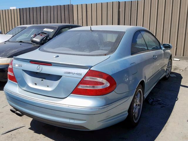 WDBTJ76H44F071400 - 2004 MERCEDES-BENZ CLK 55 AMG BLUE photo 4