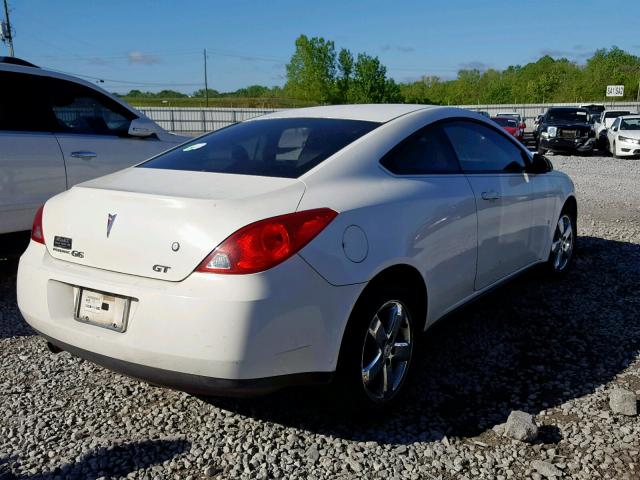 1G2ZH17N084126956 - 2008 PONTIAC G6 GT WHITE photo 4