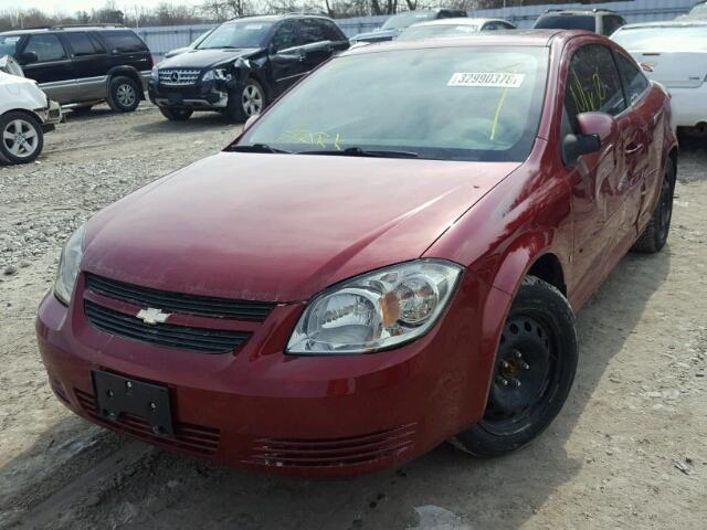 1G1AT18H297193342 - 2009 CHEVROLET COBALT LT RED photo 2