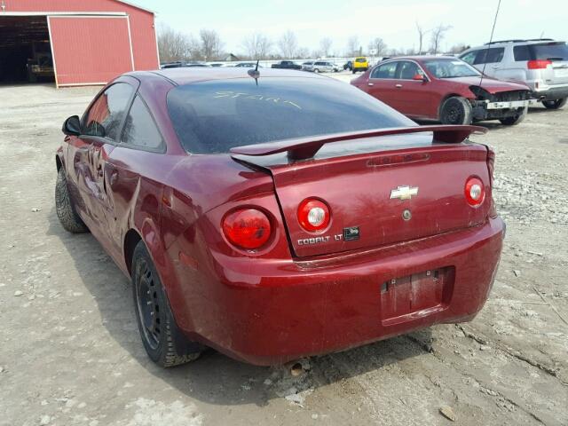 1G1AT18H297193342 - 2009 CHEVROLET COBALT LT RED photo 3