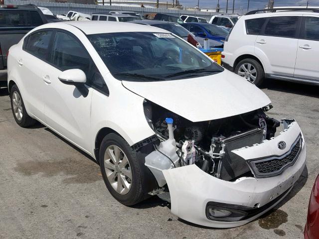 KNADN4A3XE6360591 - 2014 KIA RIO EX WHITE photo 1