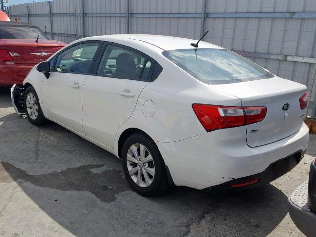 KNADN4A3XE6360591 - 2014 KIA RIO EX WHITE photo 3