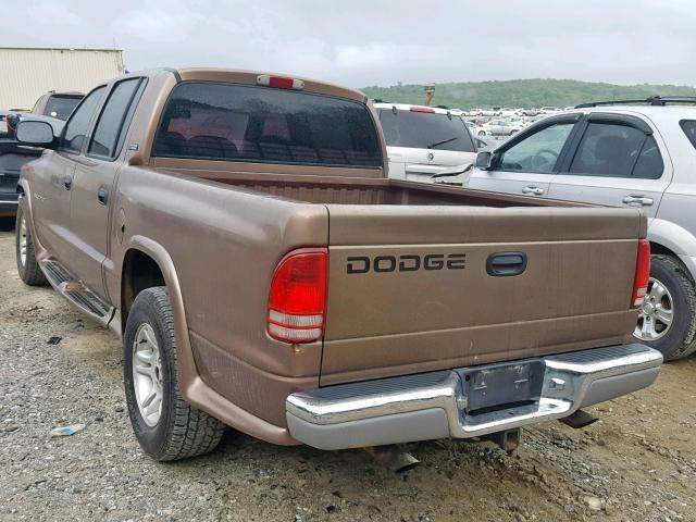 1B7GL2AN21S156137 - 2001 DODGE DAKOTA QUA BROWN photo 3