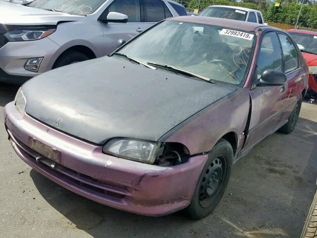 1HGEG8543RL014516 - 1994 HONDA CIVIC DX PURPLE photo 2