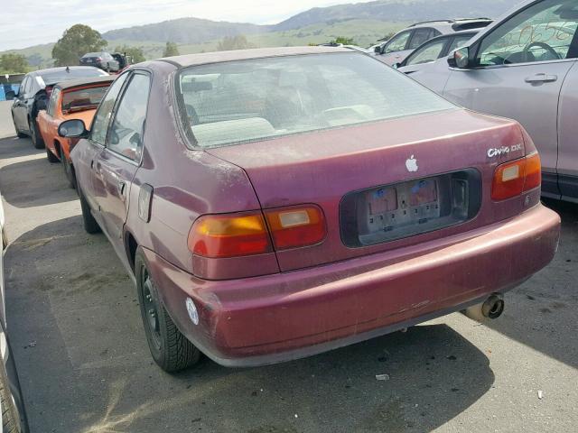 1HGEG8543RL014516 - 1994 HONDA CIVIC DX PURPLE photo 3