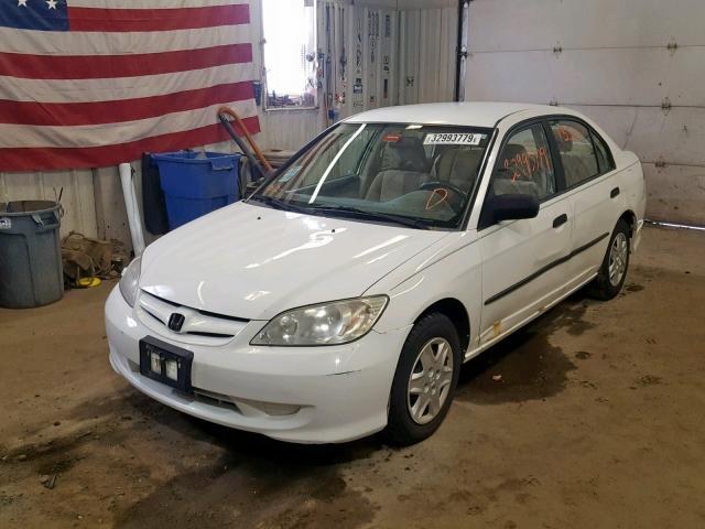 2HGES16385H563079 - 2005 HONDA CIVIC DX V WHITE photo 2