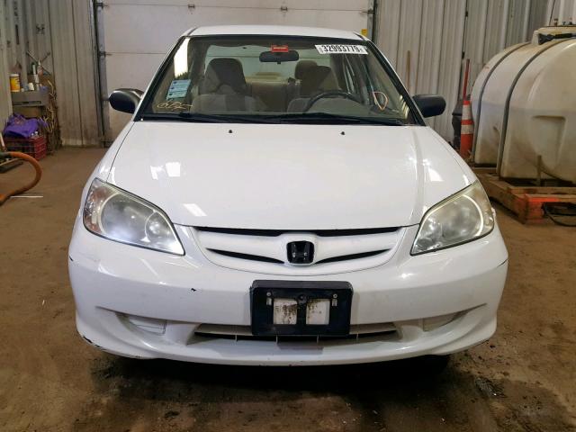 2HGES16385H563079 - 2005 HONDA CIVIC DX V WHITE photo 9