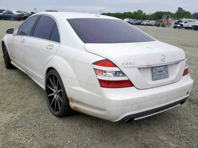 WDDNG71X97A047057 - 2007 MERCEDES-BENZ S 550 WHITE photo 3