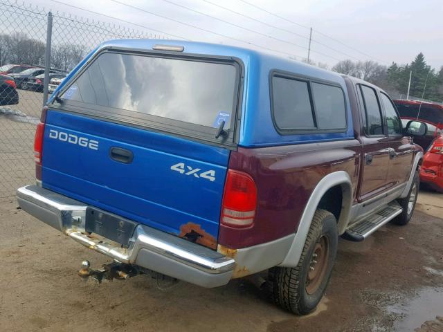 1B7HG48N42S585033 - 2002 DODGE DAKOTA QUA RED photo 4