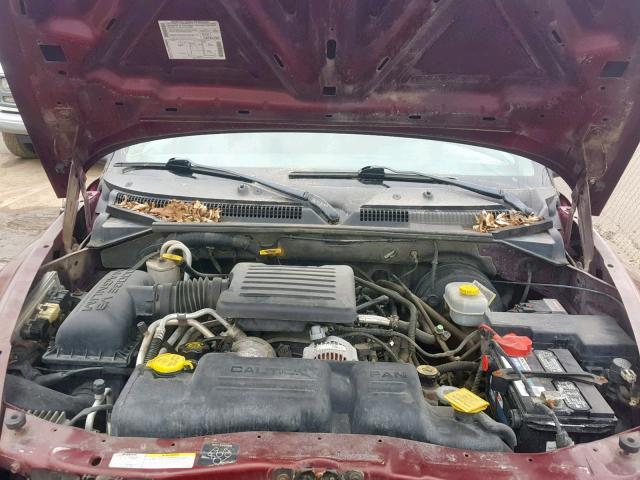 1B7HG48N42S585033 - 2002 DODGE DAKOTA QUA RED photo 7