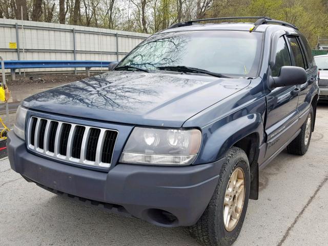 1J4GW48S64C330282 - 2004 JEEP GRAND CHER BLUE photo 2