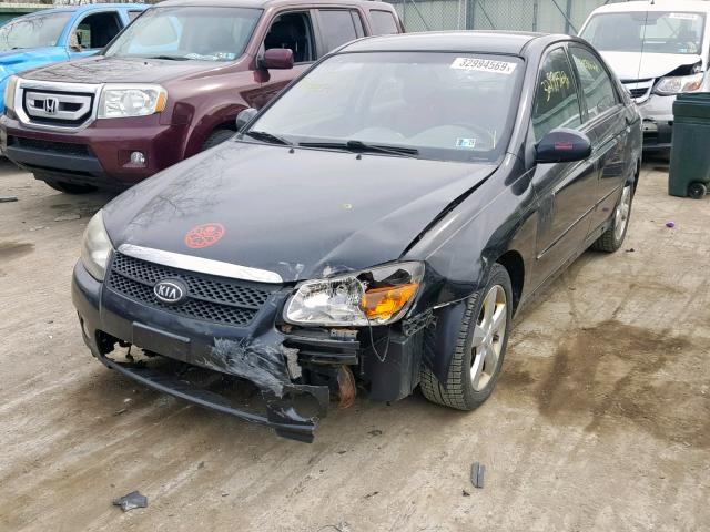 KNAFE222995027216 - 2009 KIA SPECTRA EX BLACK photo 2