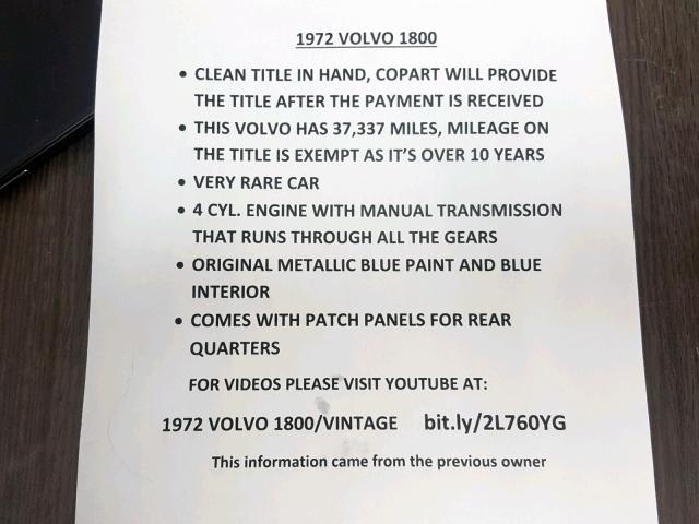 1836363 - 1972 VOLVO 1800 BLUE photo 10