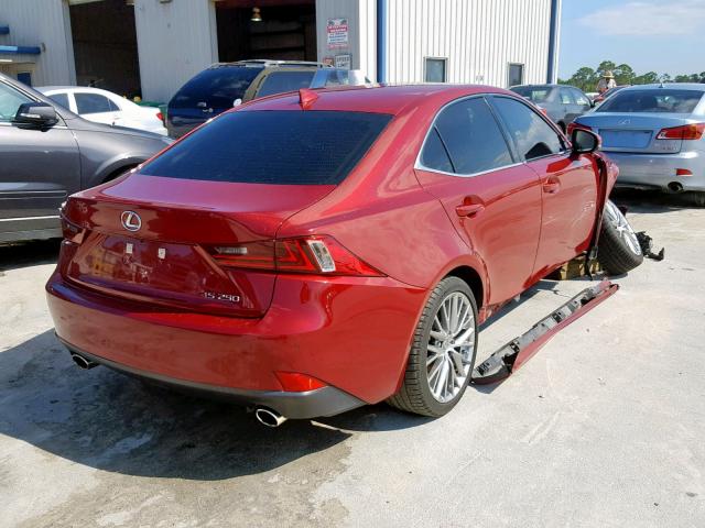 JTHBF1D28E5002497 - 2014 LEXUS IS 250 RED photo 4