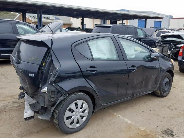 JTDKDTB3XD1541367 - 2013 TOYOTA PRIUS C BLACK photo 4