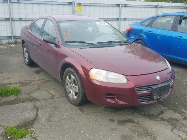 1B3EL46R92N173081 - 2002 DODGE STRATUS SE BURGUNDY photo 1