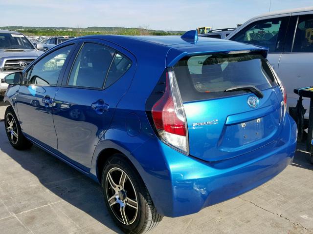 JTDKDTB31F1092504 - 2015 TOYOTA PRIUS C BLUE photo 3