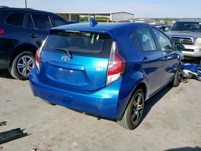 JTDKDTB31F1092504 - 2015 TOYOTA PRIUS C BLUE photo 4