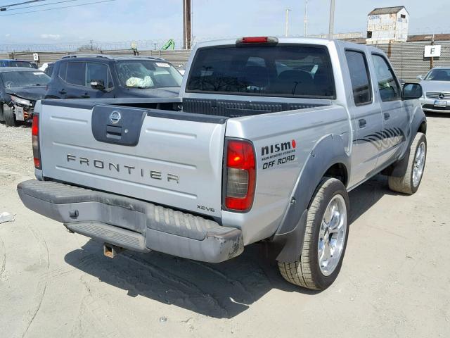 1N6ED27T42C331555 - 2002 NISSAN FRONTIER C SILVER photo 4