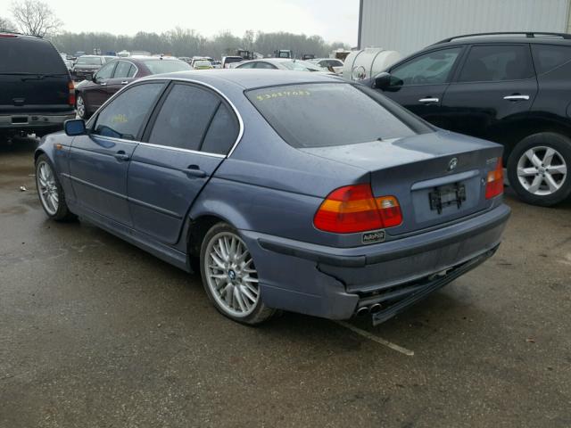 WBAEV53452KM22661 - 2002 BMW 330 I BLUE photo 3