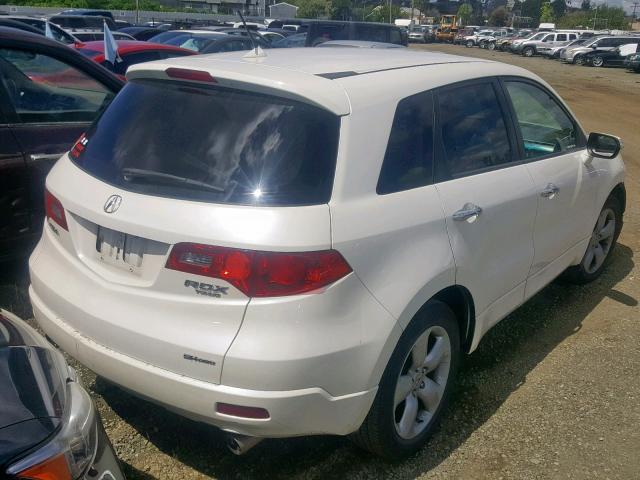 5J8TB18277A014194 - 2007 ACURA RDX WHITE photo 4