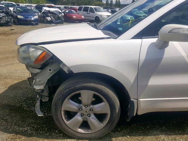 5J8TB18277A014194 - 2007 ACURA RDX WHITE photo 9