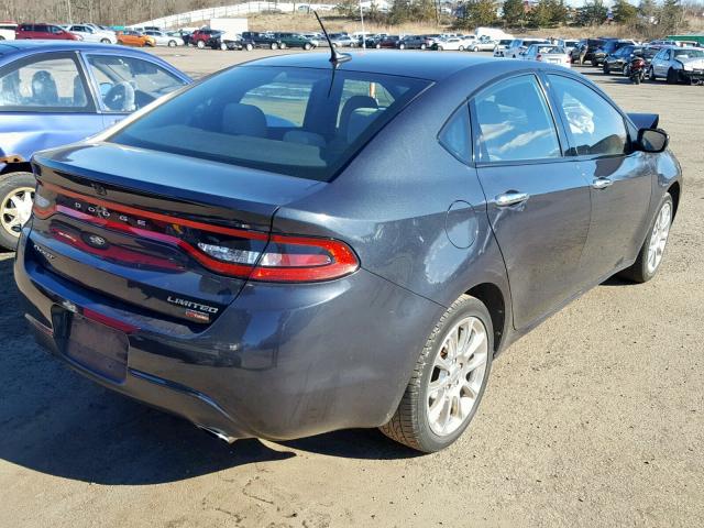 1C3CDFCH0DD204838 - 2013 DODGE DART LIMIT GRAY photo 4