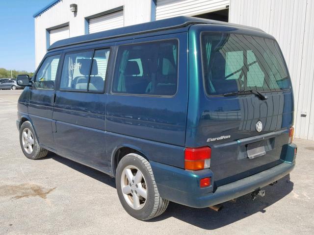 WV2MB47032H070705 - 2002 VOLKSWAGEN EUROVAN MV GREEN photo 3