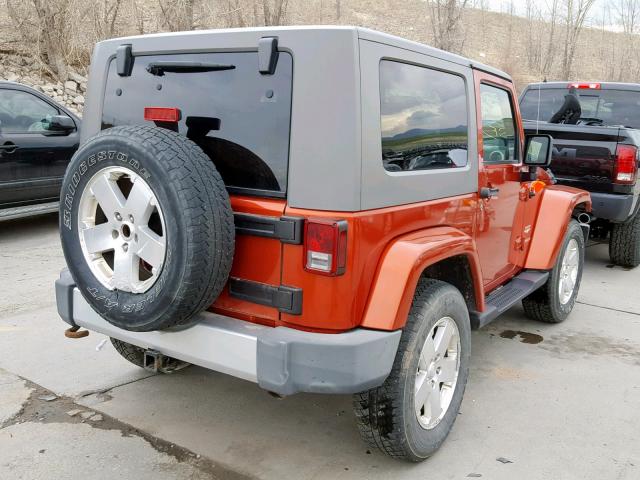 1J8FA54179L758607 - 2009 JEEP WRANGLER S ORANGE photo 4