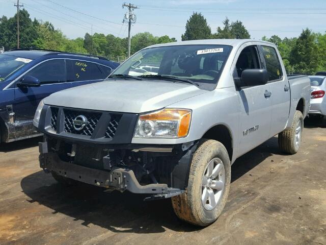 1N6AA0EJ8DN314388 - 2013 NISSAN TITAN S SILVER photo 2