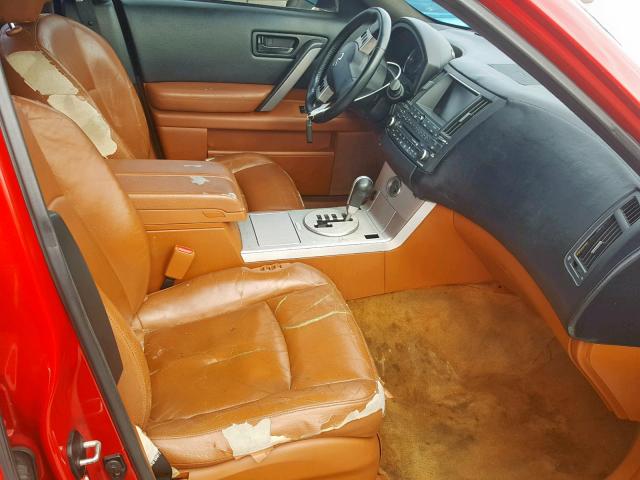 JNRBS08W63X002682 - 2003 INFINITI FX45 RED photo 5