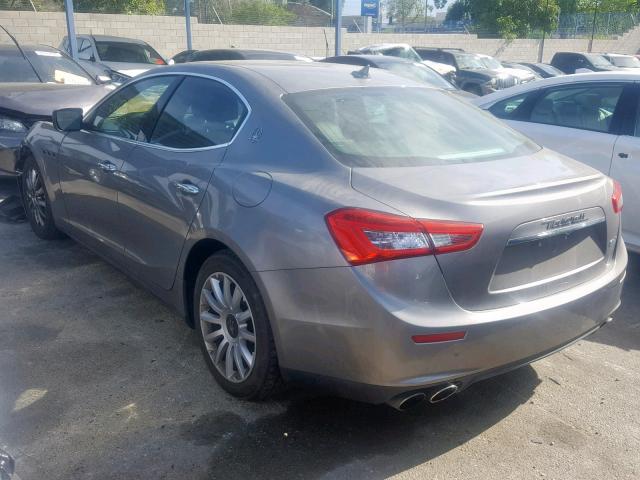 ZAM57XSA7E1087554 - 2014 MASERATI GHIBLI GRAY photo 3