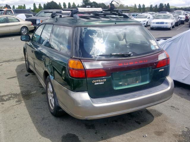 4S3BH675027633355 - 2002 SUBARU LEGACY OUT GREEN photo 3