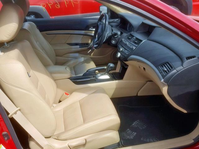 1HGCS2B82CA003567 - 2012 HONDA ACCORD EXL RED photo 5