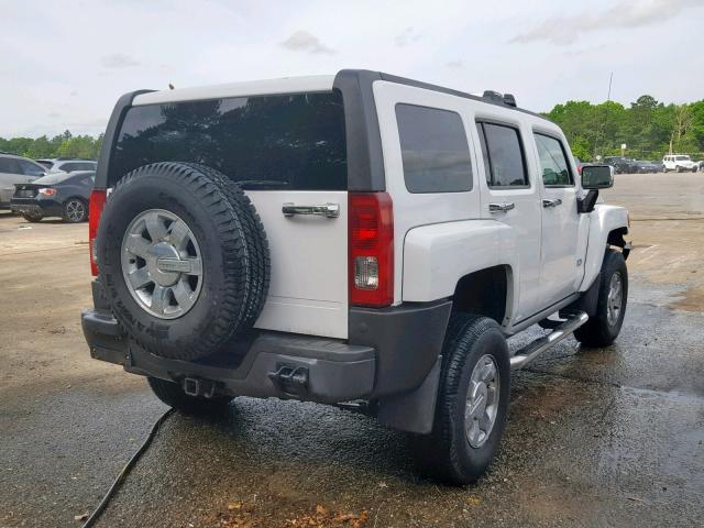 5GTEN13E988149243 - 2008 HUMMER H3 WHITE photo 4