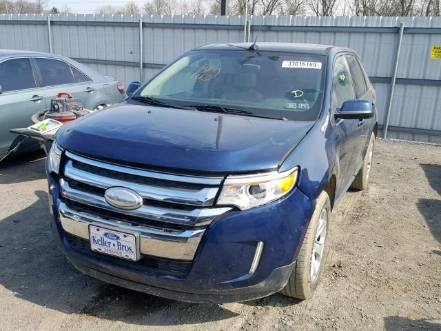 2FMDK4JC3CBA61367 - 2012 FORD EDGE SEL BLUE photo 2