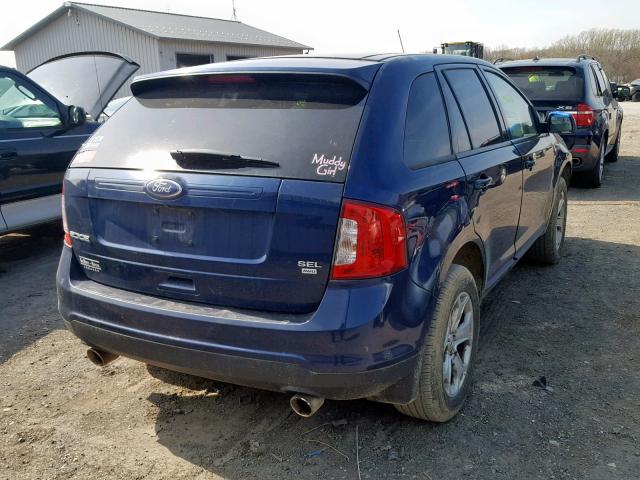 2FMDK4JC3CBA61367 - 2012 FORD EDGE SEL BLUE photo 4