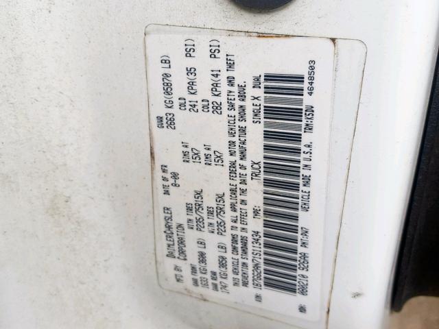 1B7GG2AN71S113434 - 2001 DODGE DAKOTA QUA WHITE photo 10