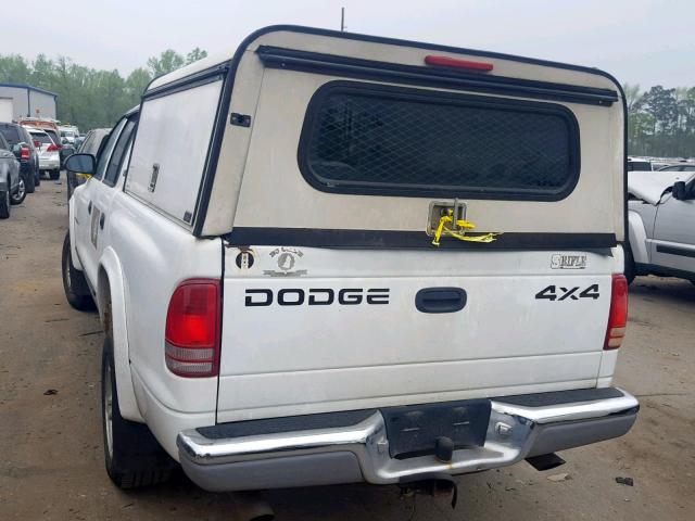 1B7GG2AN71S113434 - 2001 DODGE DAKOTA QUA WHITE photo 3