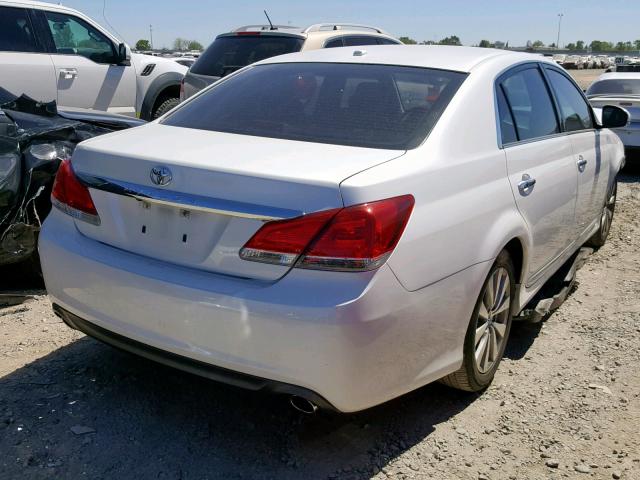 4T1BK3DB1BU391201 - 2011 TOYOTA AVALON BAS WHITE photo 4