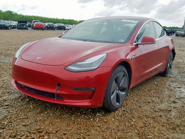 5YJ3E1EA1JF041620 - 2018 TESLA MODEL 3 RED photo 2