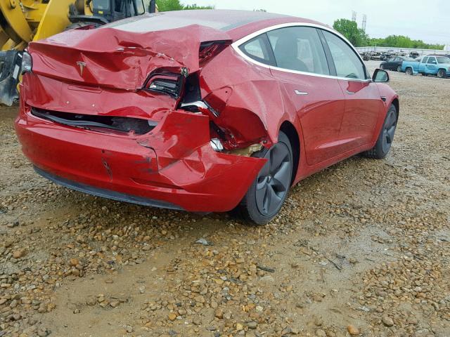 5YJ3E1EA1JF041620 - 2018 TESLA MODEL 3 RED photo 4