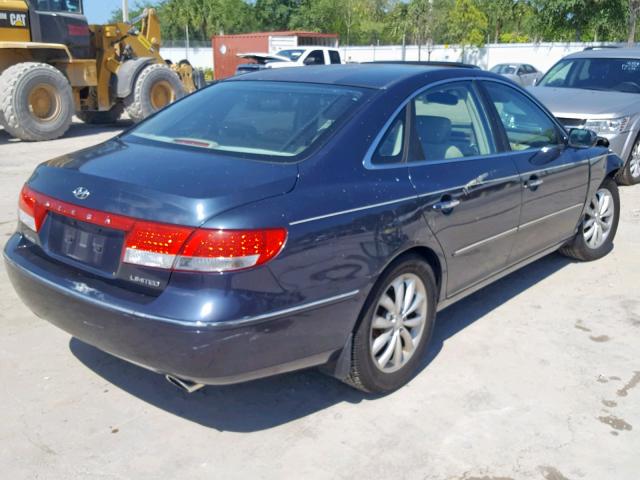 KMHFC46FX6A125851 - 2006 HYUNDAI AZERA SE BLUE photo 4