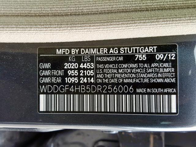 WDDGF4HB5DR256006 - 2013 MERCEDES-BENZ C 250 CHARCOAL photo 10