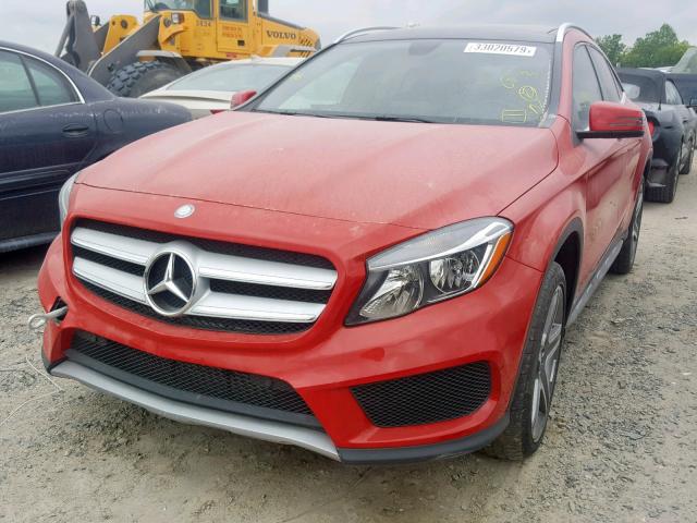 WDCTG4GB3HJ305693 - 2017 MERCEDES-BENZ GLA 250 4M RED photo 2