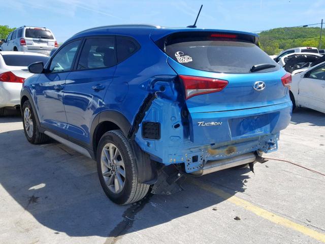 KM8J33A43HU473504 - 2017 HYUNDAI TUCSON LIM BLUE photo 3