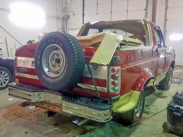 1FMEU15N9KLB49461 - 1989 FORD BRONCO U10 RED photo 4