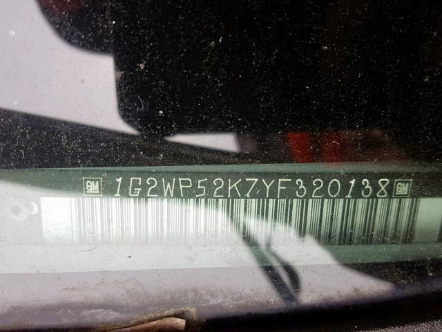 1G2WP52K7YF320138 - 2000 PONTIAC GRAND PRIX 白色 照片 10