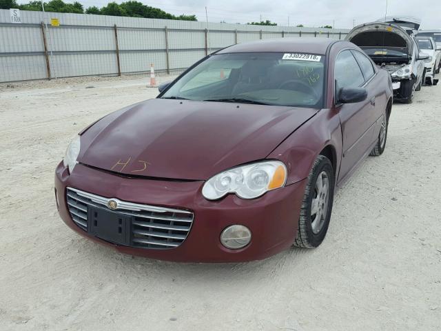 4C3AG42GX3E180762 - 2003 CHRYSLER SEBRING LX BURGUNDY photo 2